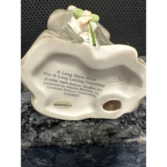Kim Anderson "A Long Stem Rose" 1998 Enesco Collectible Porcelain Girl Holding F - Picture 6 of 8